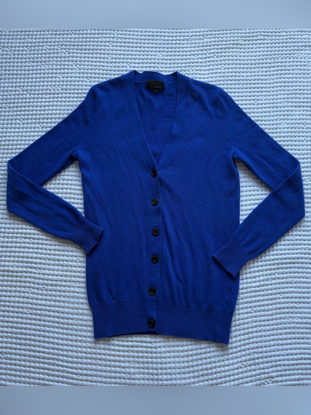 J.Crew Wool Cashmere Blend Longline V Neck Cardigan - Cobalt Blue - Size XS